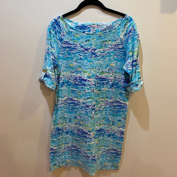 Lilly Pulitzer Beach Print Cotton Shift Dress - Picture 2 of 4